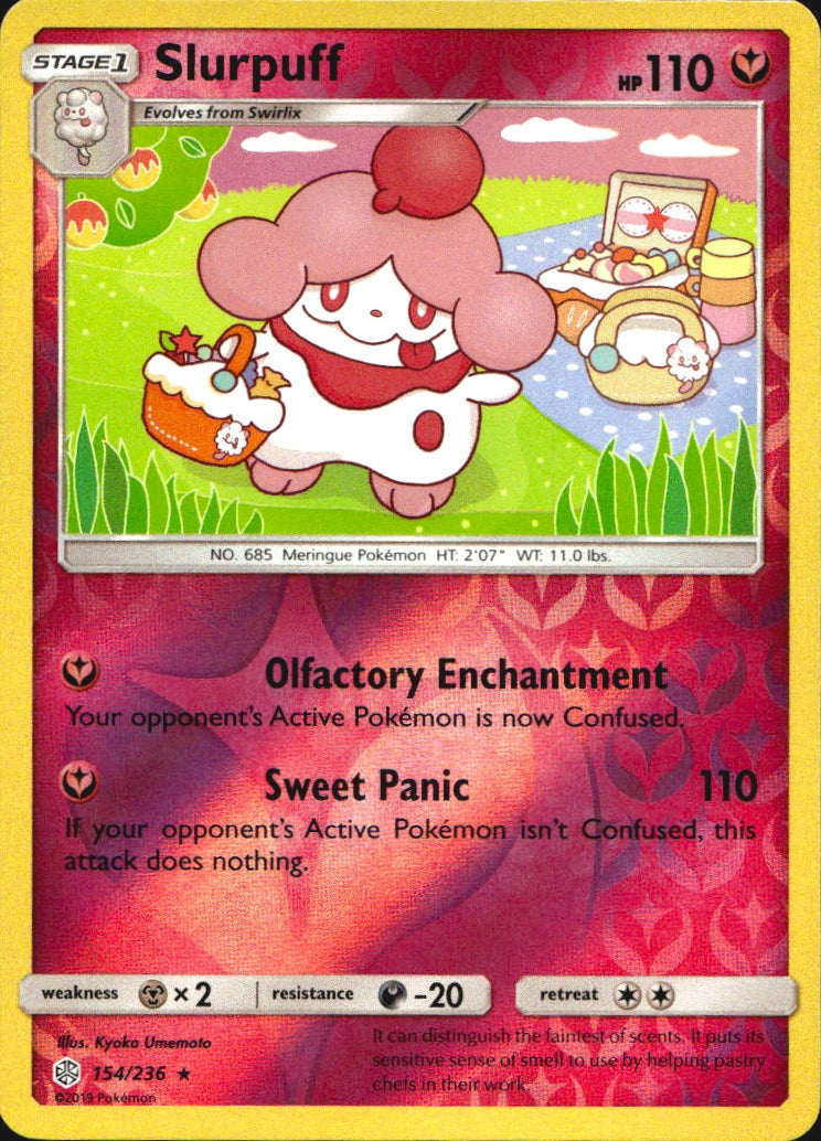 Slurpuff 154/236 Rare Cosmic Eclipse Pokemon Reverse Holo Near Mint