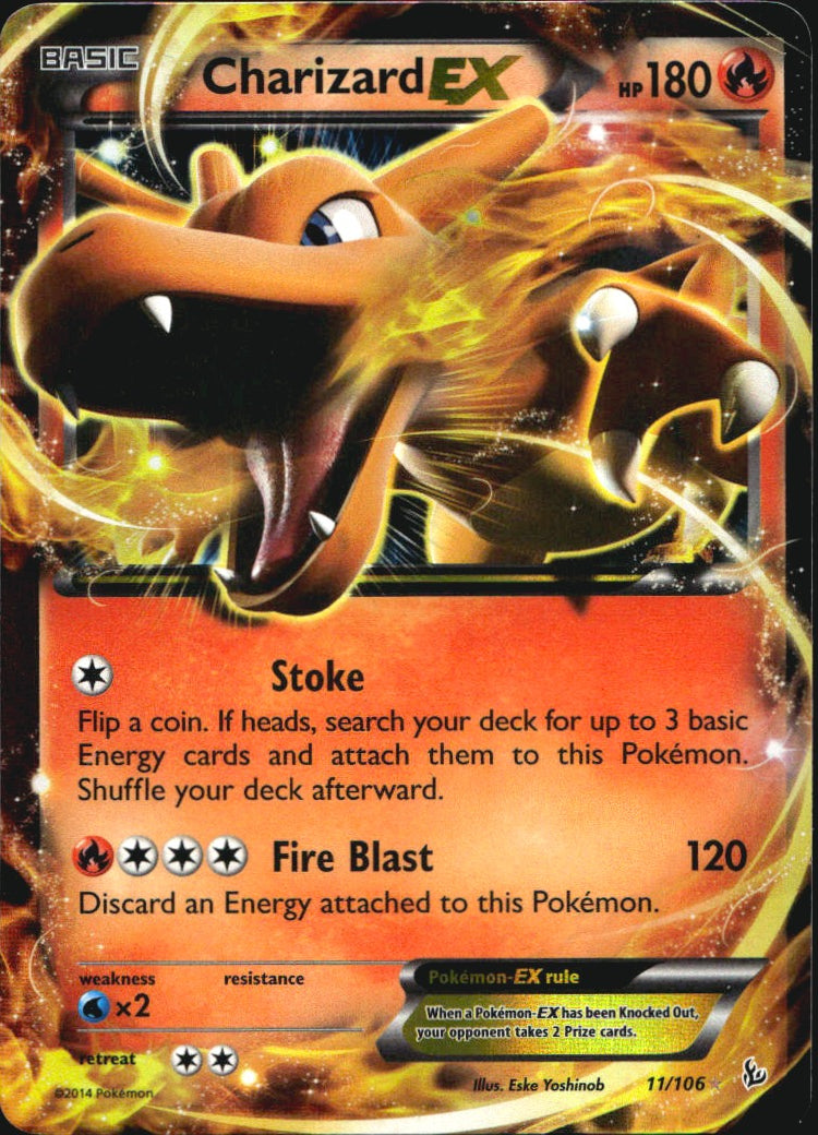 Charizard EX 11/106 Holo Rare EX Flashfire Pokemon Near Mint