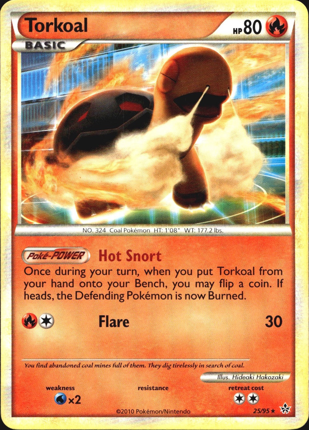 Torkoal 25/95 Rare HGSS Unleashed Pokemon Near Mint