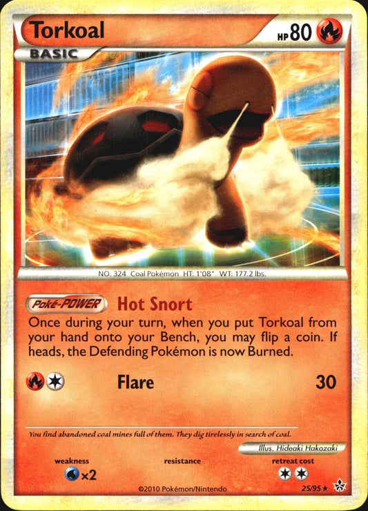 Torkoal 25/95 Rare HGSS Unleashed Pokemon Near Mint