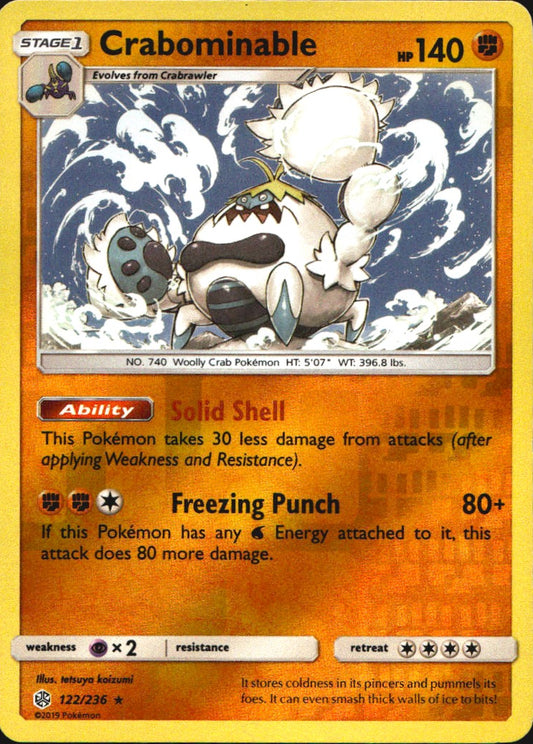 Crabominable 122/236 Rare Cosmic Eclipse Pokemon Near Mint