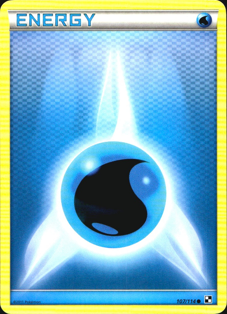 Water Energy 107/114 Common Black & White Pokemon Near Mint