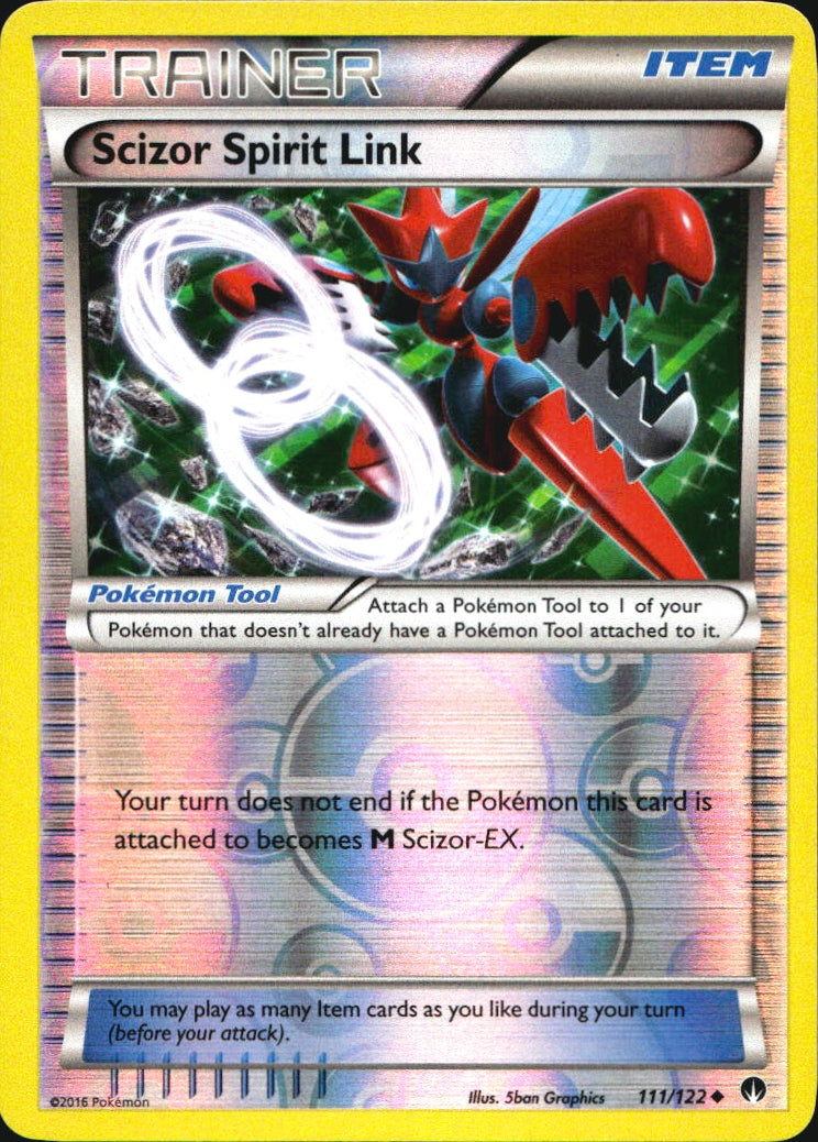 Scizor Spirit Link 111/122 Uncommon BREAKpoint Pokemon Reverse Holo Near Mint