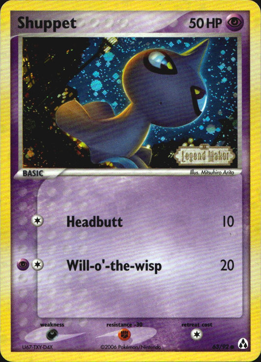 Shuppet 63/92 Common Legend Maker Pokemon Reverse Holo Near Mint