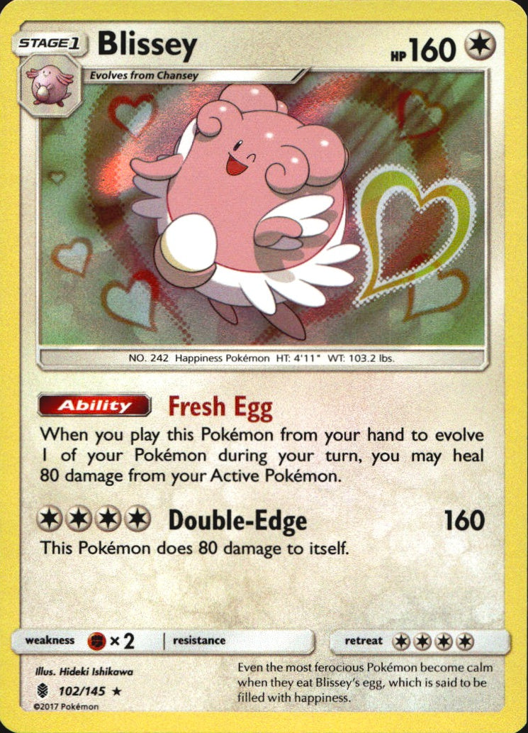 Blissey 102/145 Holo Rare Guardians Rising Pokemon Near Mint