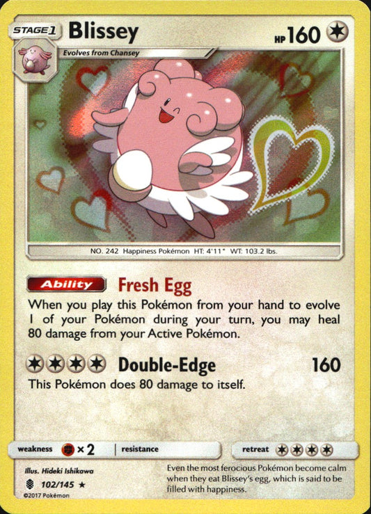 Blissey 102/145 Holo Rare Guardians Rising Pokemon Near Mint