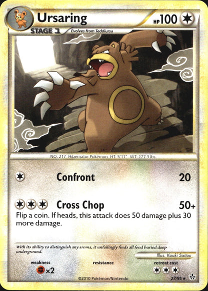 Ursaring 27/95 Rare HGSS Unleashed Pokemon Near Mint