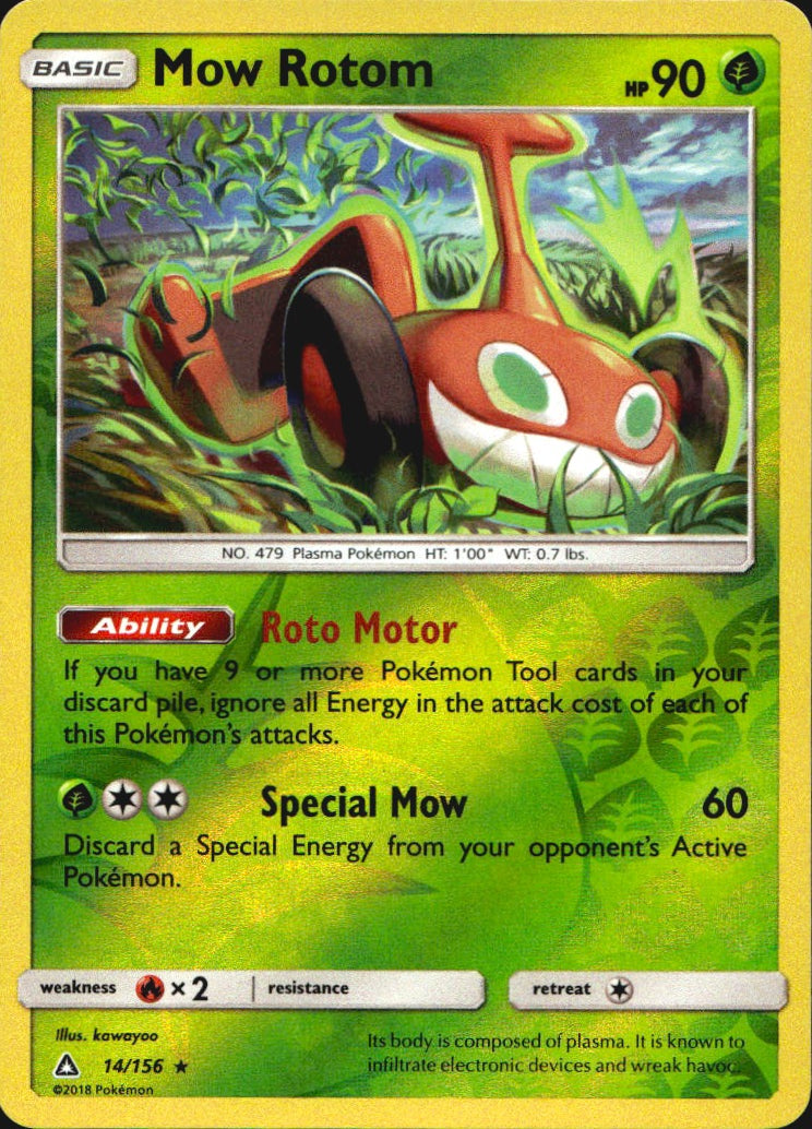 Mow Rotom 14/156 Rare Ultra Prism Pokemon Reverse Holo Near Mint