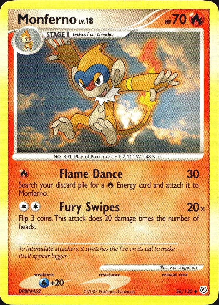 Monferno 56/130 Uncommon Diamond & Pearl Pokemon Near Mint