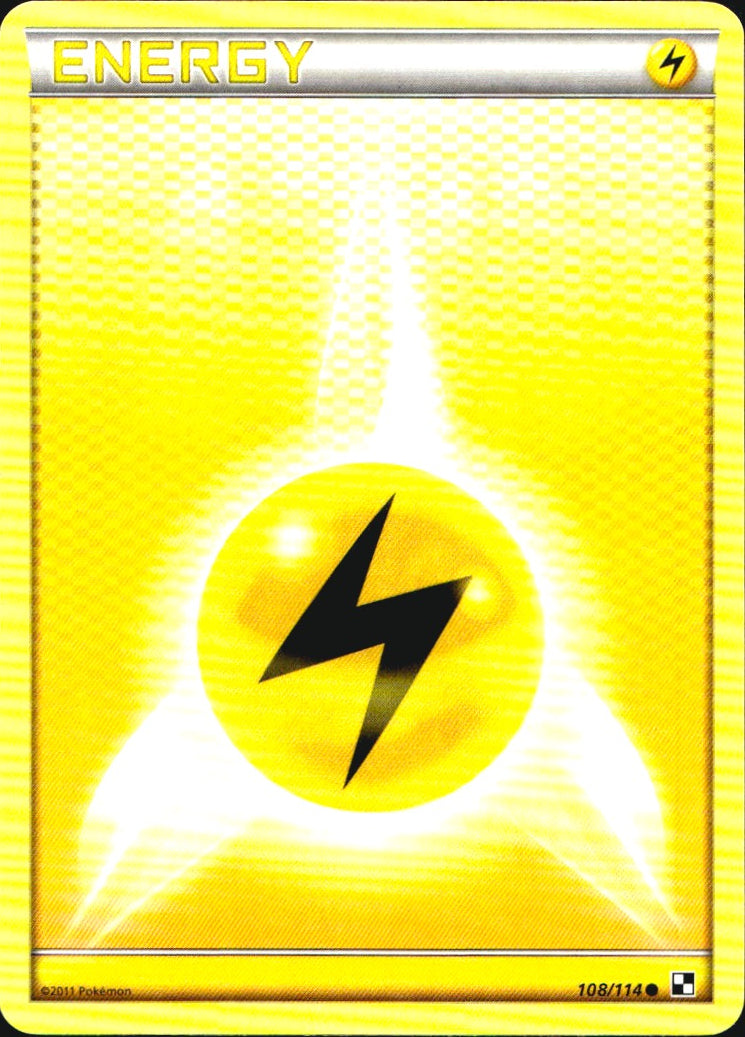Lightning Energy 108/114 Common Black & White Pokemon Near Mint
