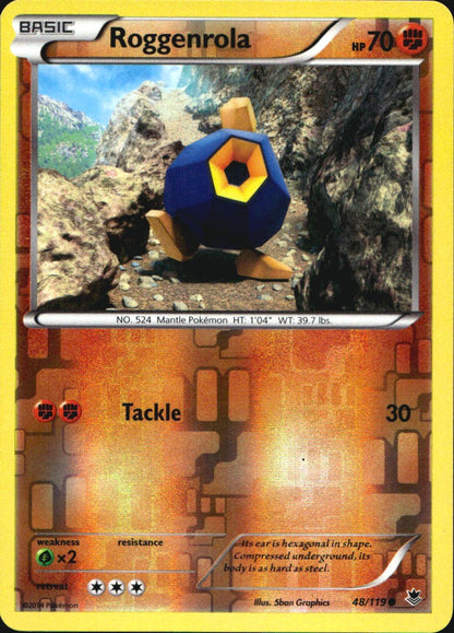 Roggenrola 48/119 Common Phantom Forces Pokemon Reverse Holo Near Mint