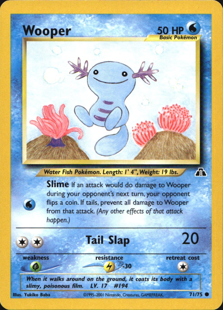 Wooper 71/75 Common Neo Discovery Pokemon Near Mint
