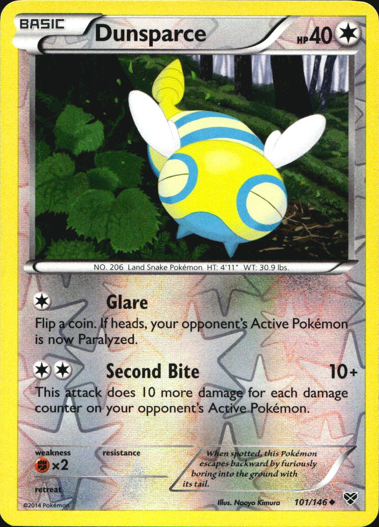 Dunsparce 101/146 Uncommon XY Pokemon Reverse Holo Near Mint