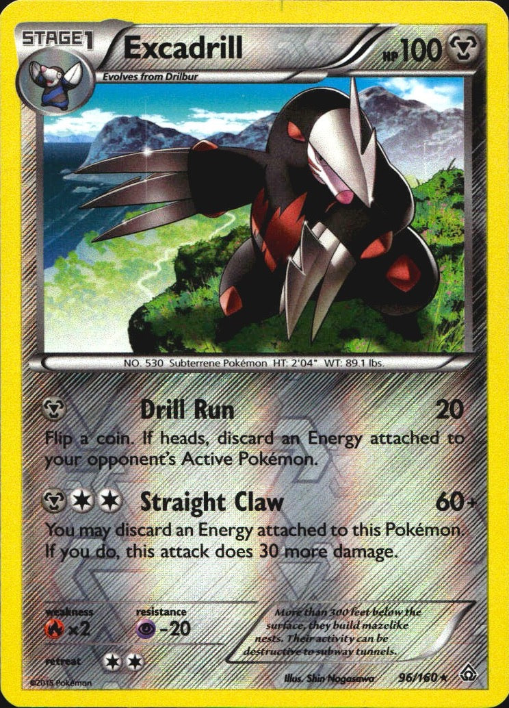 Excadrill 96/160 Rare Primal Clash Pokemon Reverse Holo Near Mint