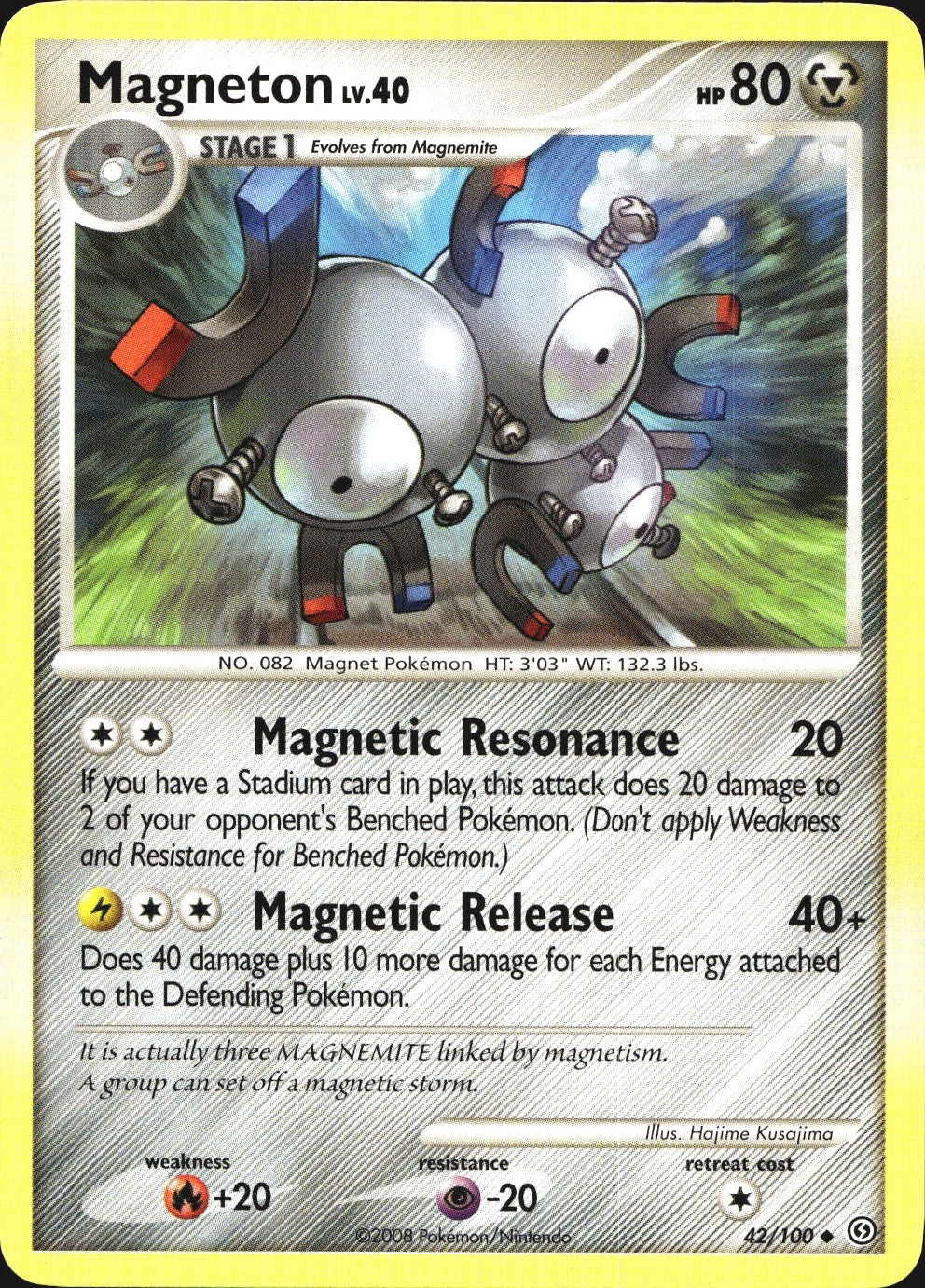 Magneton 42/100 Uncommon Stormfront Pokemon Near Mint