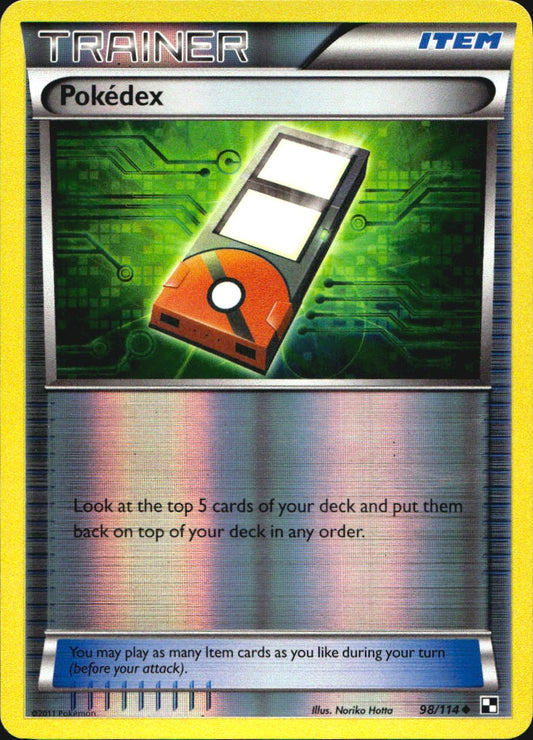 Pokedex 98/114 Uncommon Black & White Pokemon Reverse Holo Near Mint