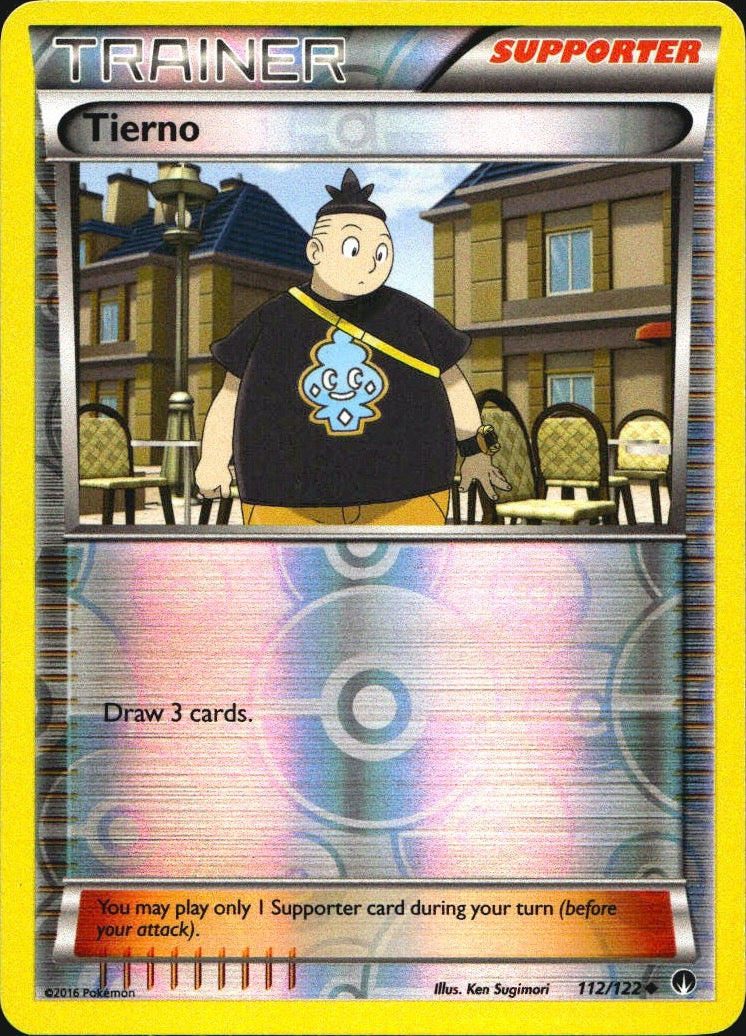 Tierno 112/122 Uncommon BREAKpoint Pokemon Reverse Holo Near Mint
