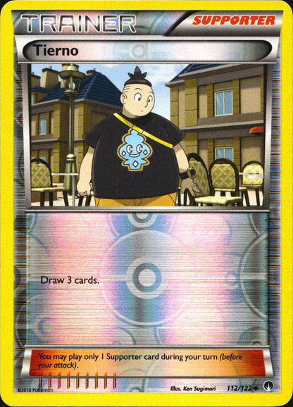 Tierno 112/122 Uncommon BREAKpoint Pokemon Reverse Holo Near Mint