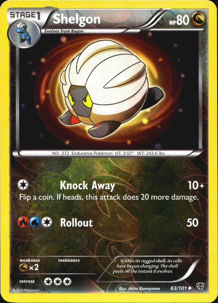 Shelgon 63/101 Uncommon Plasma Blast Pokemon Reverse Holo Near Mint