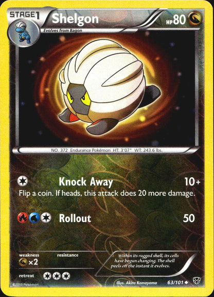 Shelgon 63/101 Uncommon Plasma Blast Pokemon Reverse Holo Near Mint