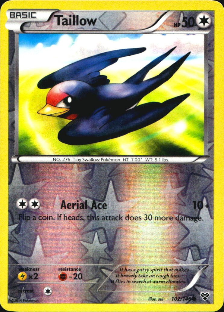 Taillow 102/146 Common XY Pokemon Reverse Holo Near Mint