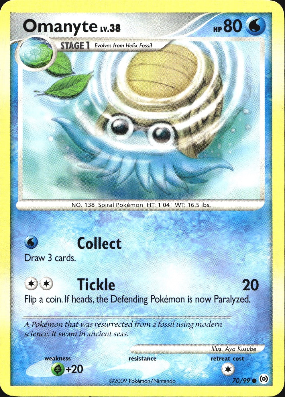 Omanyte 70/99 Common Arceus Pokemon Near Mint