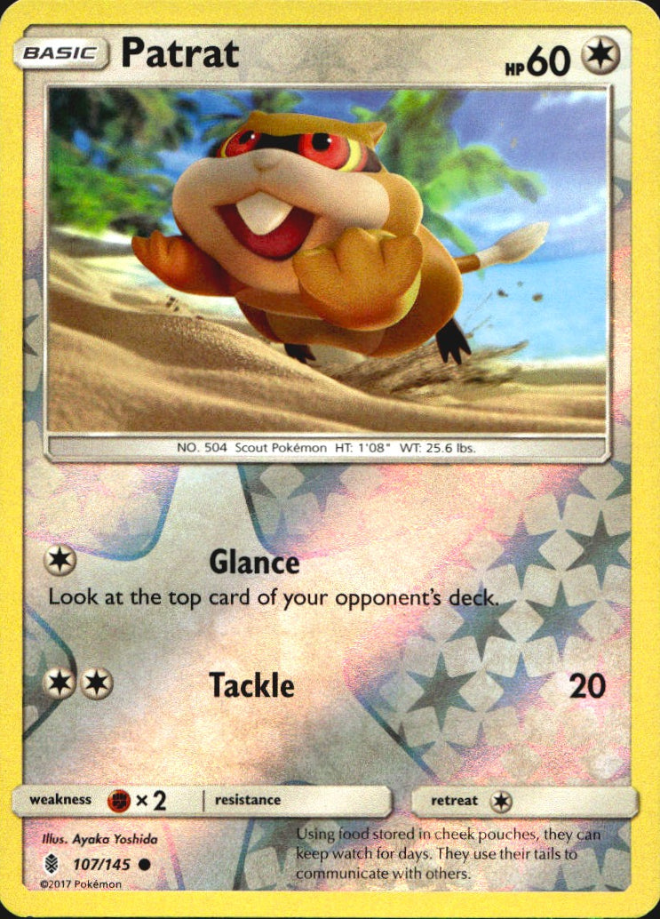 Patrat 107/145 Common Guardians Rising Pokemon Reverse Holo Near Mint