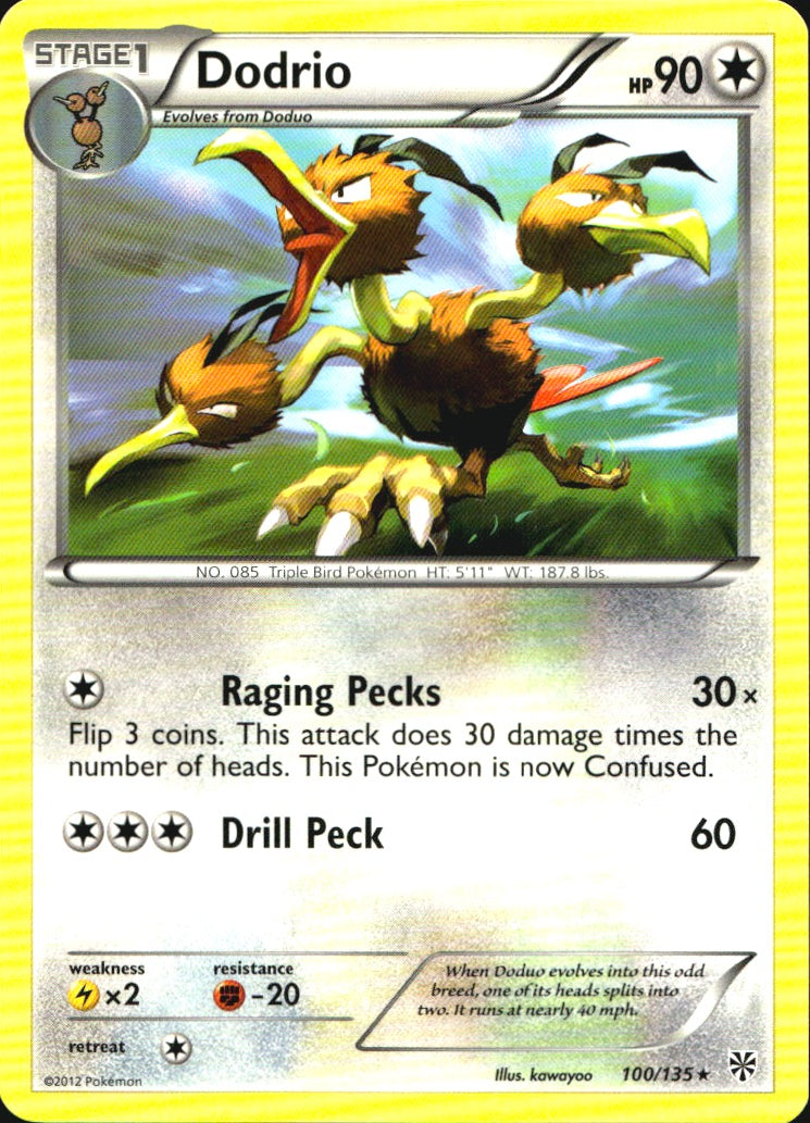 Dodrio 100/135 Rare Plasma Storm Pokemon Near Mint