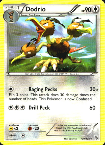 Dodrio 100/135 Rare Plasma Storm Pokemon Near Mint