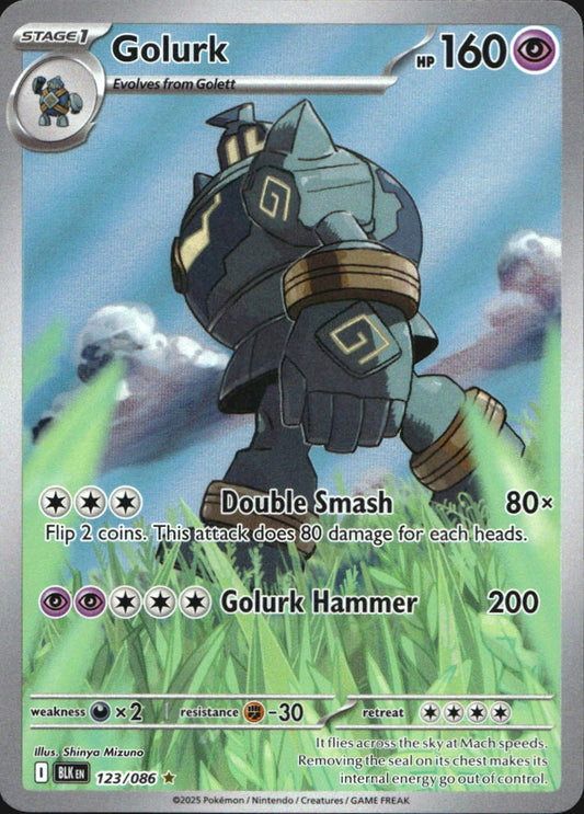 Golurk 123/086 Illustration Rare Black Bolt Pokemon Near Mint