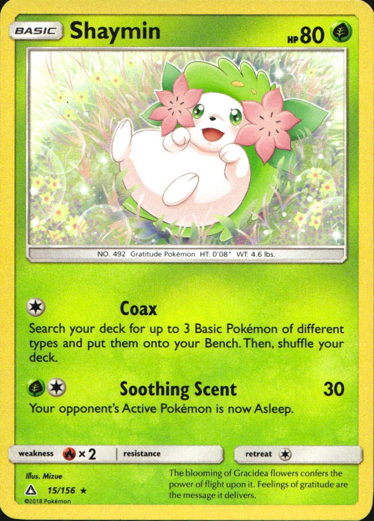 Shaymin 15/156 Holo Rare Ultra Prism Pokemon Near Mint