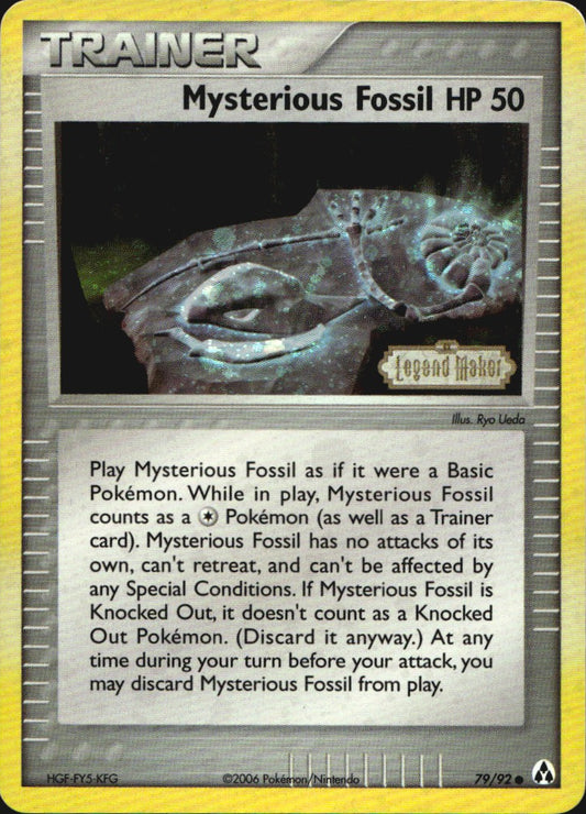 Mysterious Fossil 79/92 Common Legend Maker Pokemon Reverse Holo Near Mint