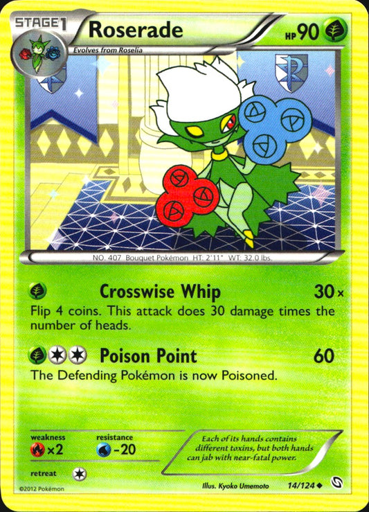 Roserade 14/124 Uncommon Dragons Exalted Pokemon Near Mint
