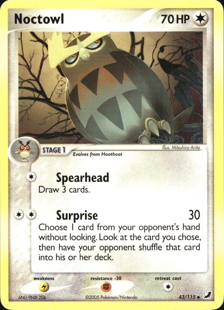Noctowl 43/115 Uncommon Unseen Forces Pokemon Near Mint