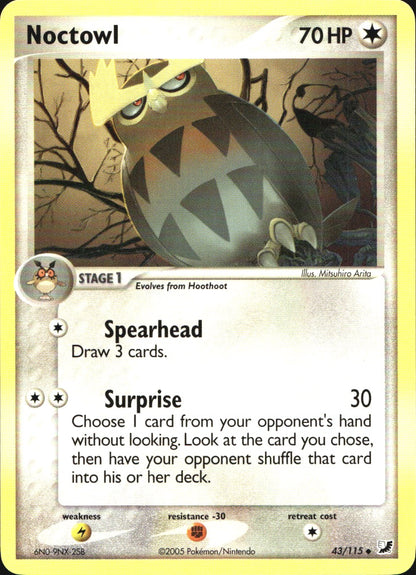 Noctowl 43/115 Uncommon Unseen Forces Pokemon Near Mint