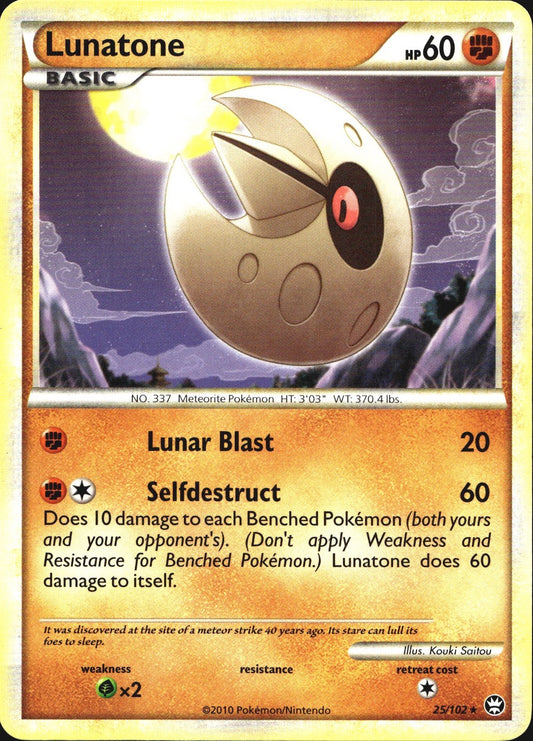 Lunatone 25/102 Rare HGSS Triumphant Pokemon Near Mint