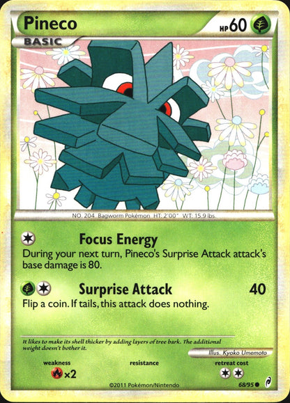 Pineco 68/95 Common Call of Legends Pokemon Near Mint
