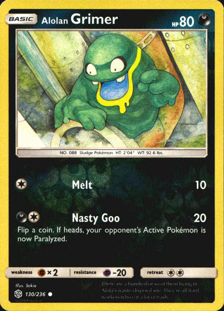 Alolan Grimer 130/236 Common Cosmic Eclipse Pokemon Near Mint