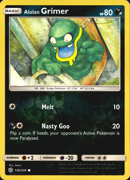Alolan Grimer 130/236 Common Cosmic Eclipse Pokemon Near Mint