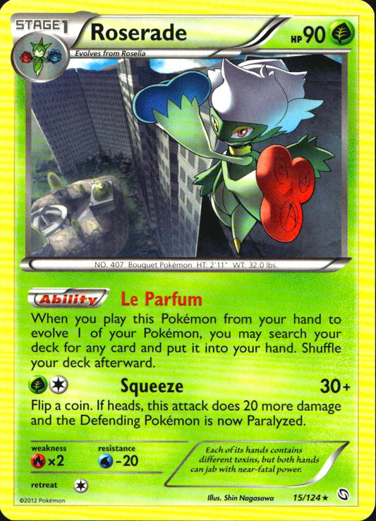 Roserade 15/124 Rare Dragons Exalted Pokemon Near Mint