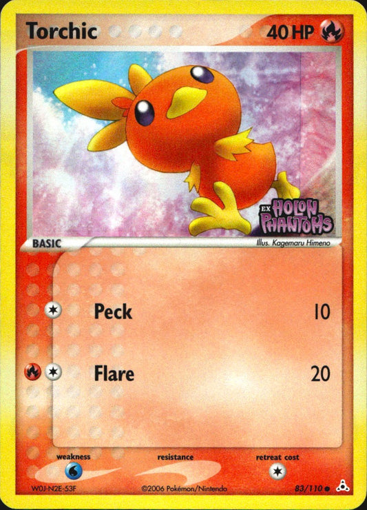 Torchic 83/110 Common Holon Phantoms Pokemon Reverse Holo Near Mint