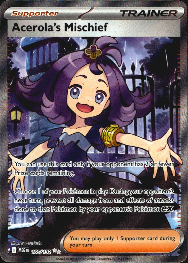 Acerola's Mischief 165/132 Ultra Rare Mega Evolution Pokemon Near Mint