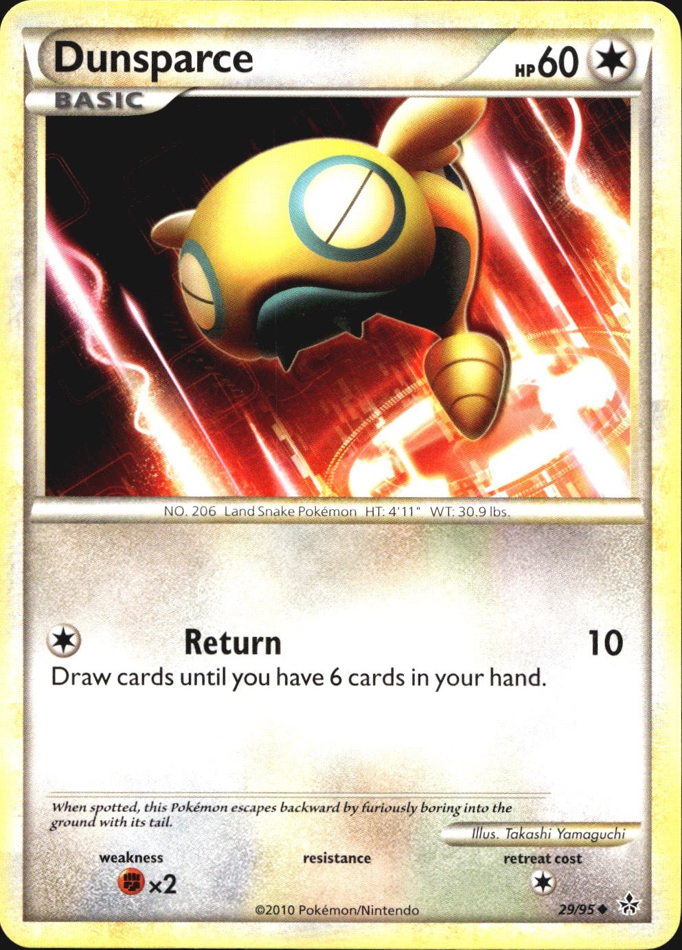 Dunsparce 29/95 Uncommon HGSS Unleashed Pokemon Near Mint