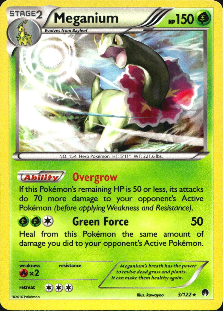 Meganium 3/122 Holo Rare BREAKpoint Pokemon Near Mint
