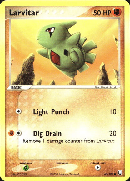 Larvitar 63/109 Common Team Rocket Returns Pokemon Near Mint