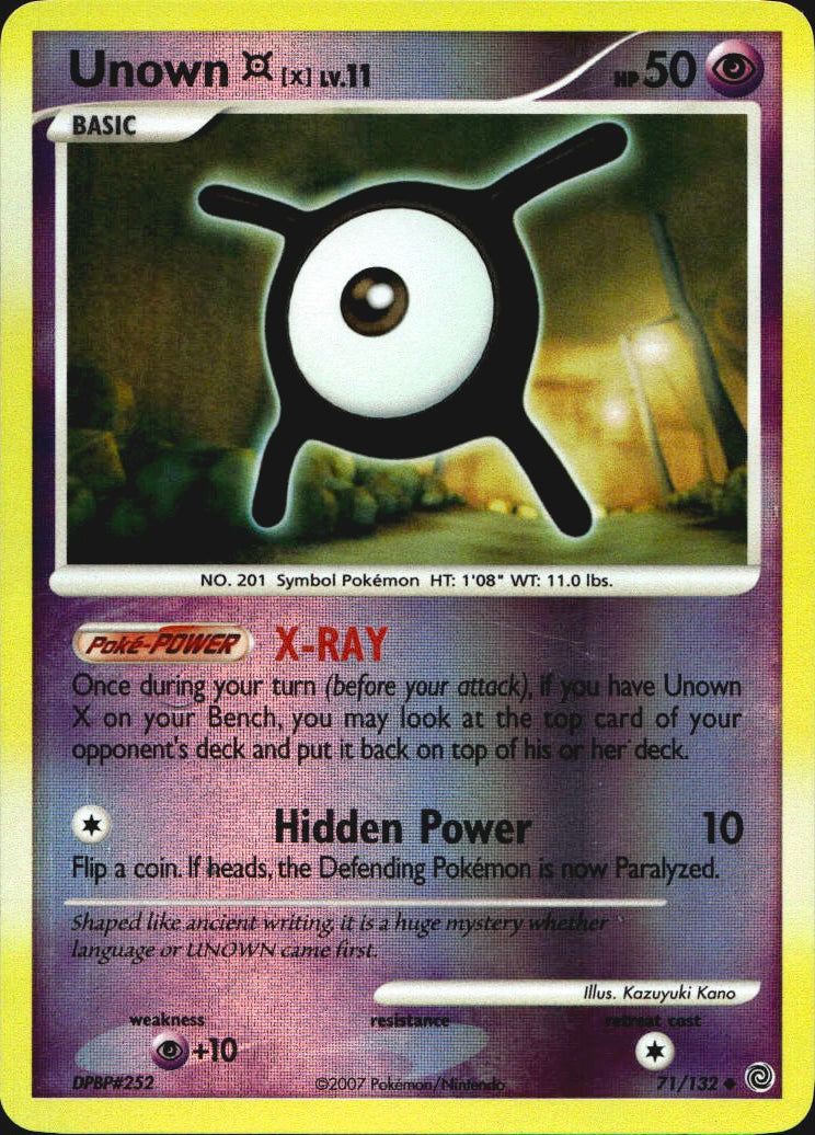 Unown [X] 71/132 Uncommon Secret Wonders Pokemon Reverse Holo Near Mint