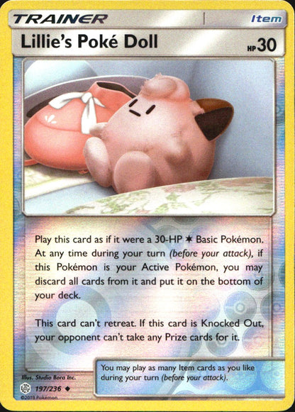 Lillie's Poke Doll 197/236 Uncommon Cosmic Eclipse Pokemon Reverse Holo NM
