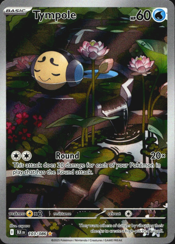 Tympole 103/086 Illustration Rare Black Bolt Pokemon Near Mint