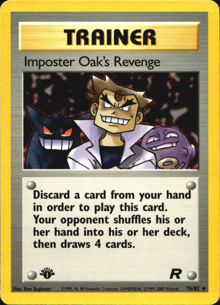 Imposter Oak's Revenge 76/82 Uncommon Team Rocket Pokemon 1st Edition Near Mint