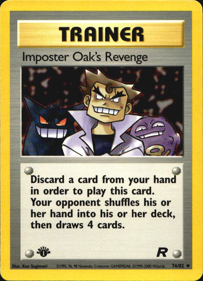Imposter Oak's Revenge 76/82 Uncommon Team Rocket Pokemon 1st Edition Near Mint